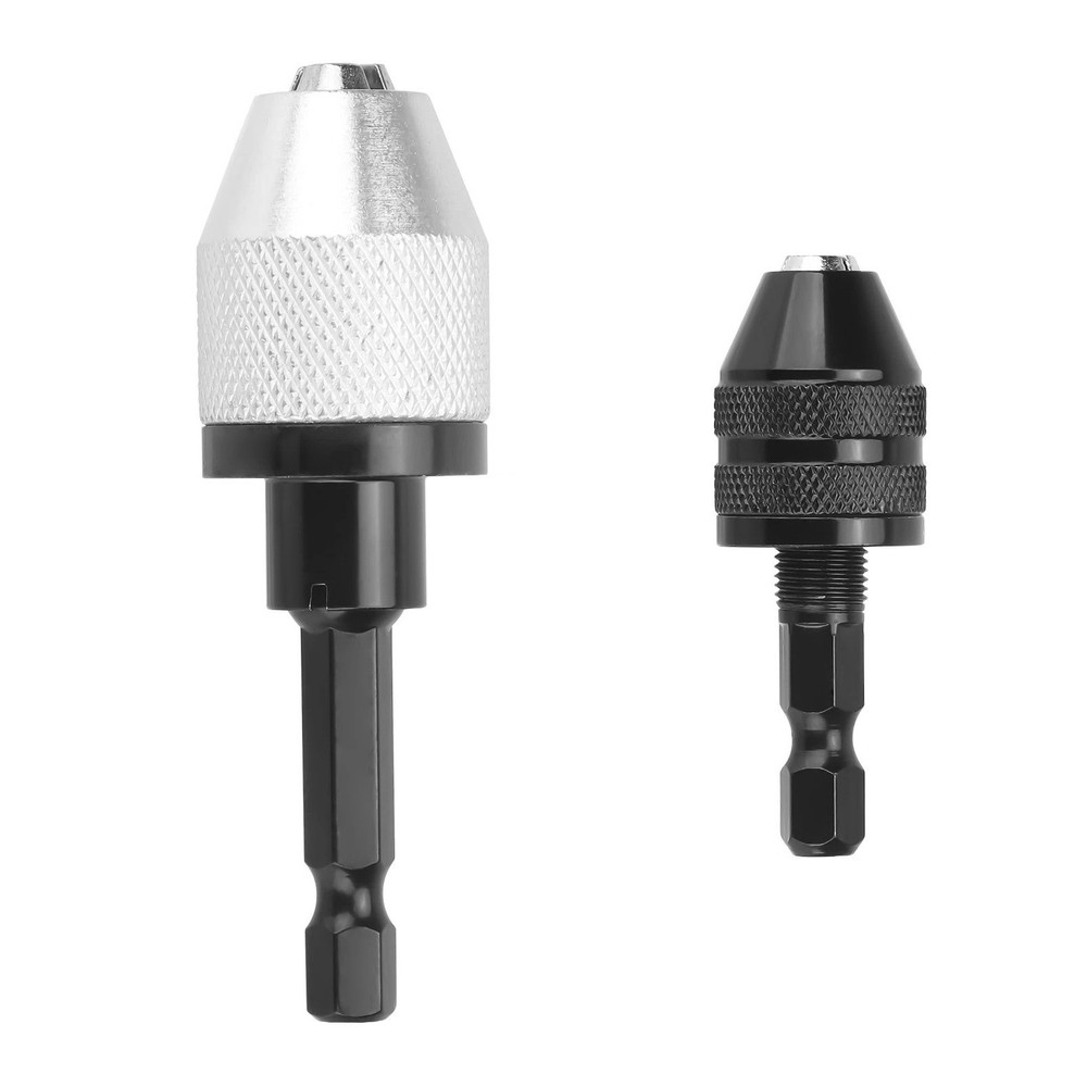 2x Keyless Chuck Adapter 1/4" Hex Shank For Power Tool Replacement Accessories
