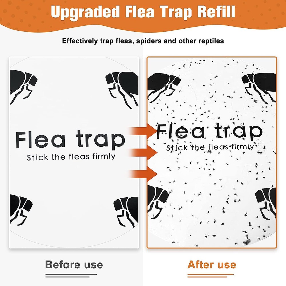 6Pack Flea Traps with Sticky Disc Bulbs for Inside Your Home Flea Light Trap