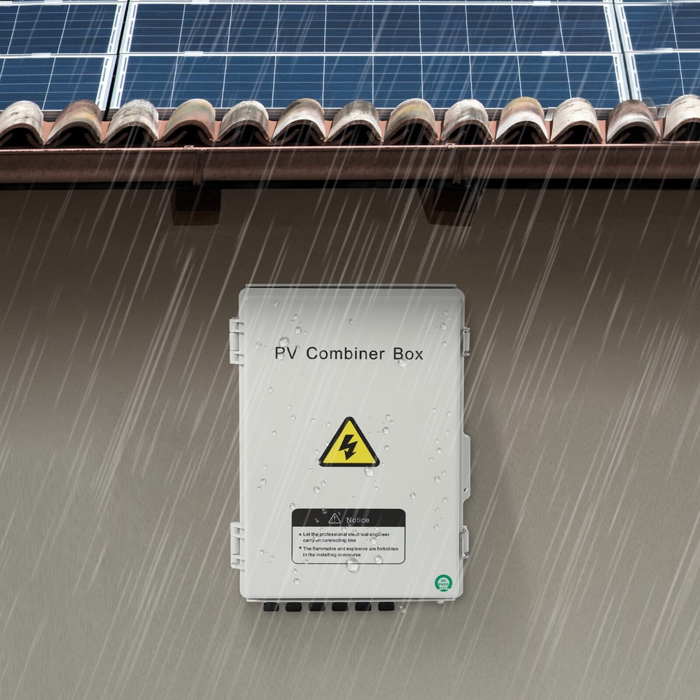 6 String Solar PV Combiner Box 15A Circuit Breaker for Solar Panel Plastic