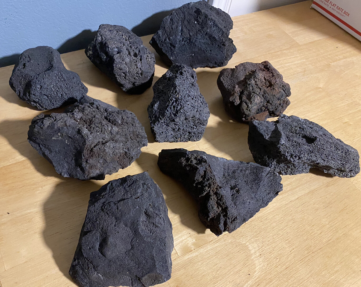 15 lbs. LARGE 6-8” Black Lava Rock (Approx. 15-18) Fire Pit -R&D Rock and Stone