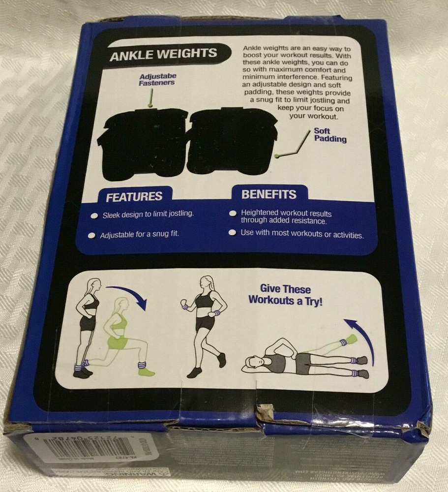 Pro Strength 2 lbs Ankle Weight Set - Soft & Durable PA-4782