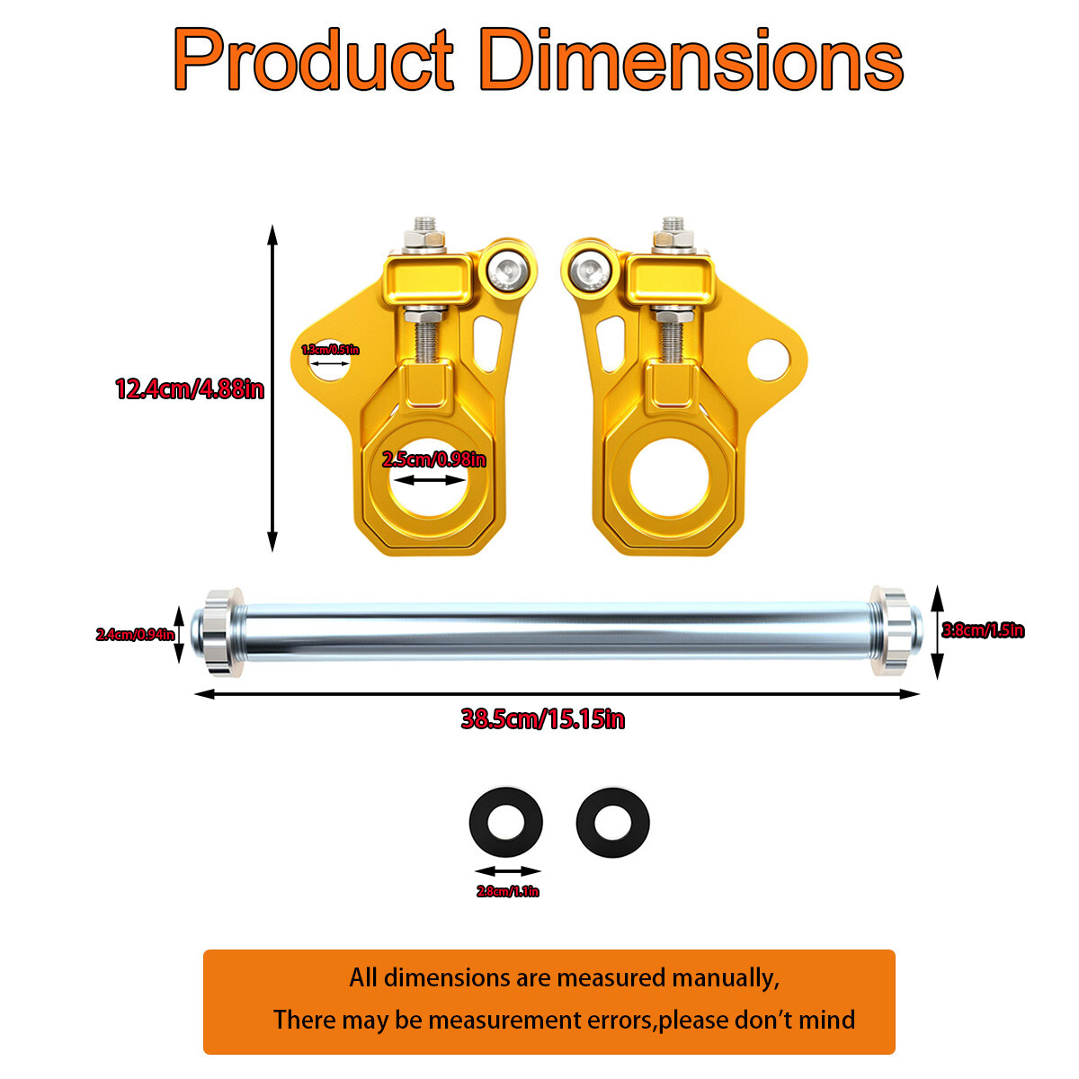 Rear Gold Axle Adjuster Kit For Harley Touring Road Glide FLTRX 2009-2023