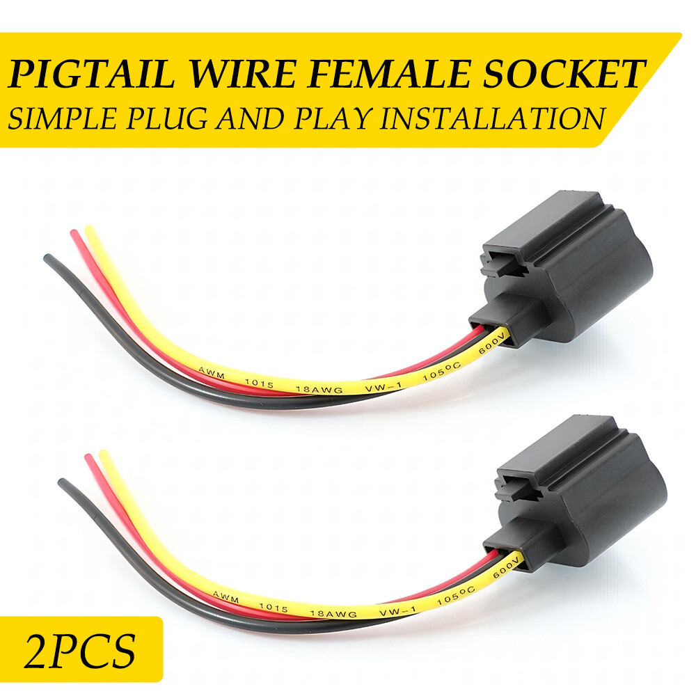 9008 H13 Headlight Bulb Harness Socket Connector Plug Wire Pigtail Female