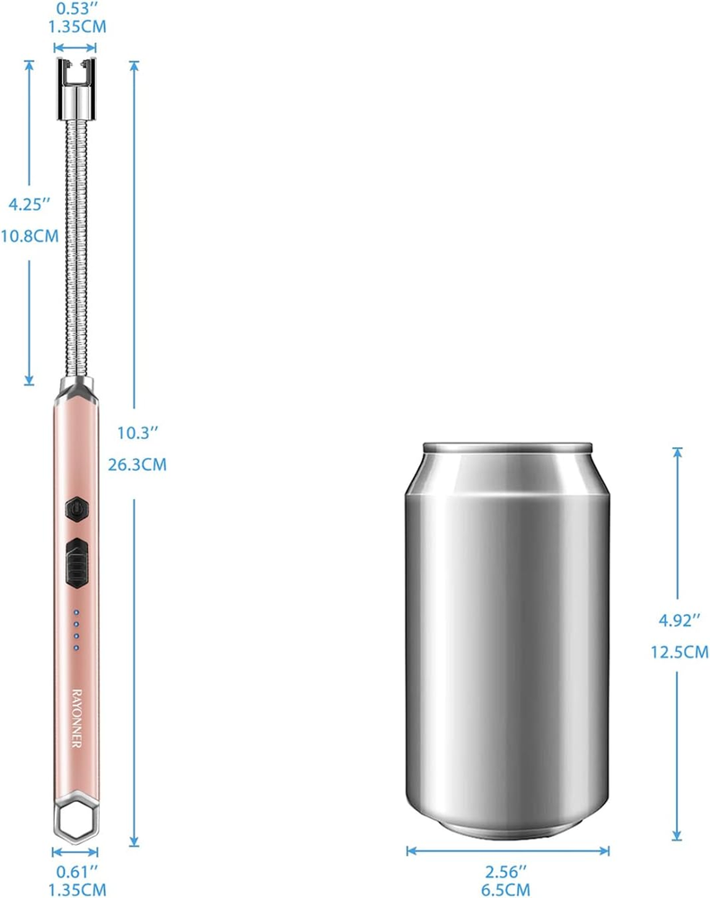 RAYONNER Lighter Electric Candle Lighter Rechargeable USB Lighter Long Flexible