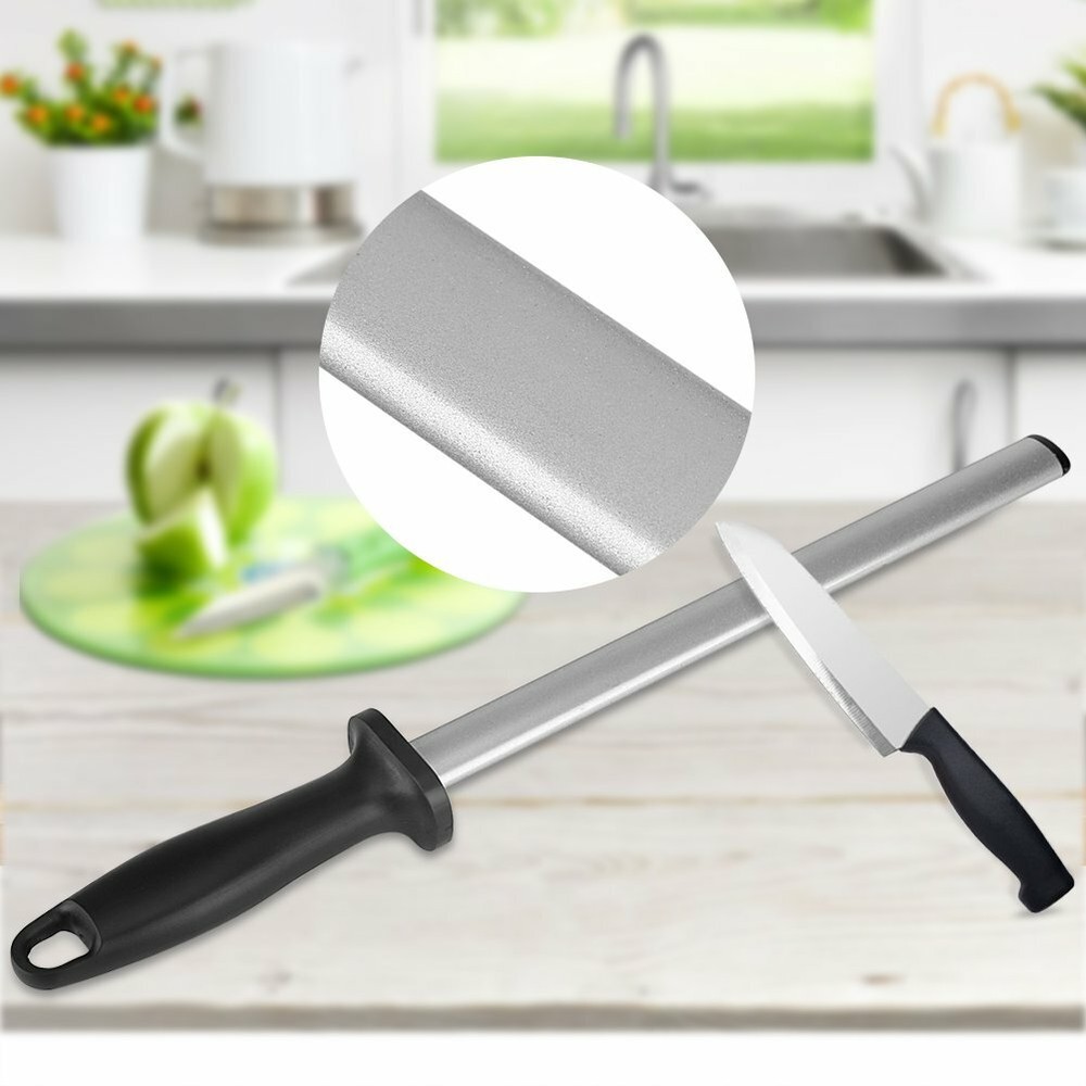 Home Chef Professional Diamond Knife Sharpener Rod 10" Sharpening Kitchen Tool
