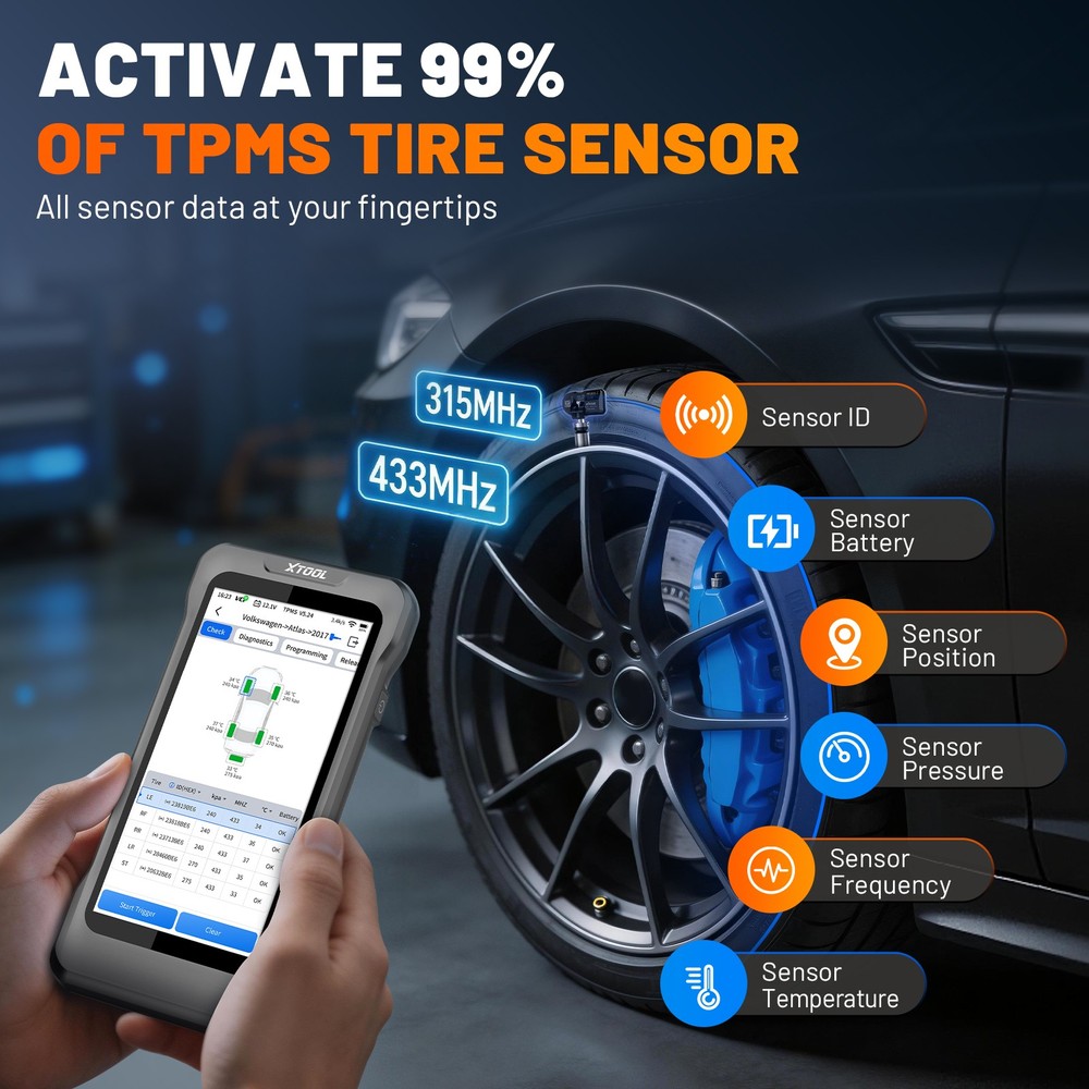XTOOL TP580 TPMS TS100 Programming Tool All System Diagnostic Scanner 22+Service