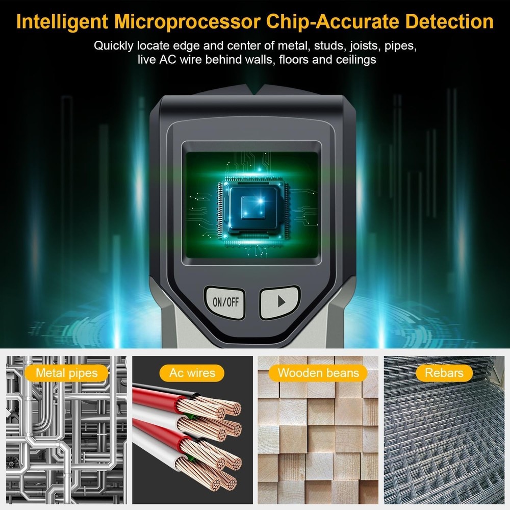 High Precision Wall Scanner - Multiple Modes for Safe Stud & Wire Detection