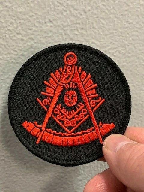 Red Masonic Past Master patch - Masonic Patches