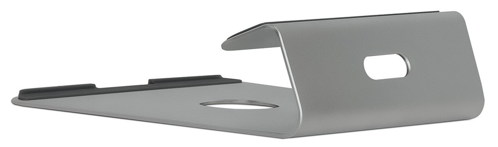 Mount-It! Tilted Laptop Riser for MacBook and iPad Pro - Ergonomic Silver