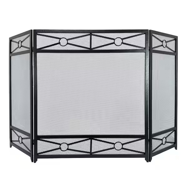 Sheffield 3-Panel Fireplace Screen in Vintage Iron