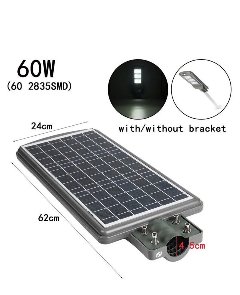 60W LED Street Light with Solar Panel with IP65 Remote Control