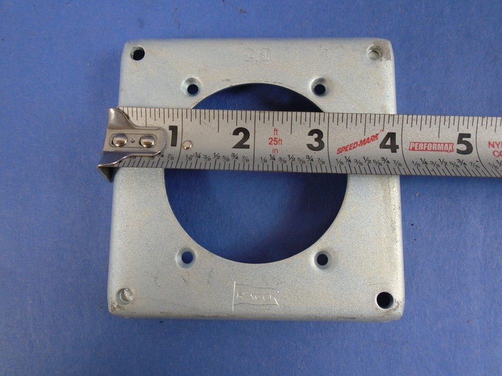 Raco 4" Square Exposed Work Single Receptacle Cover 2-1/4" Diameter