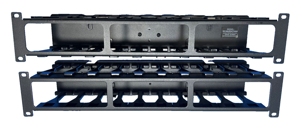QTY 2 Tripp Lite SRCABLEDUCT2UHD 2U High Capacity Horizontal Cable Manager