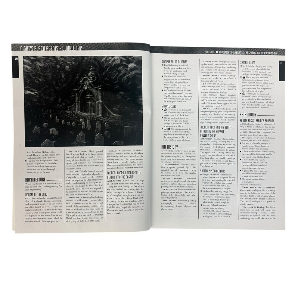 NIGHT'S BLACK AGENTS DOUBLE TAP EXPANSION VAMPIRE ROLE PLAY RULES SOURCEBOOK