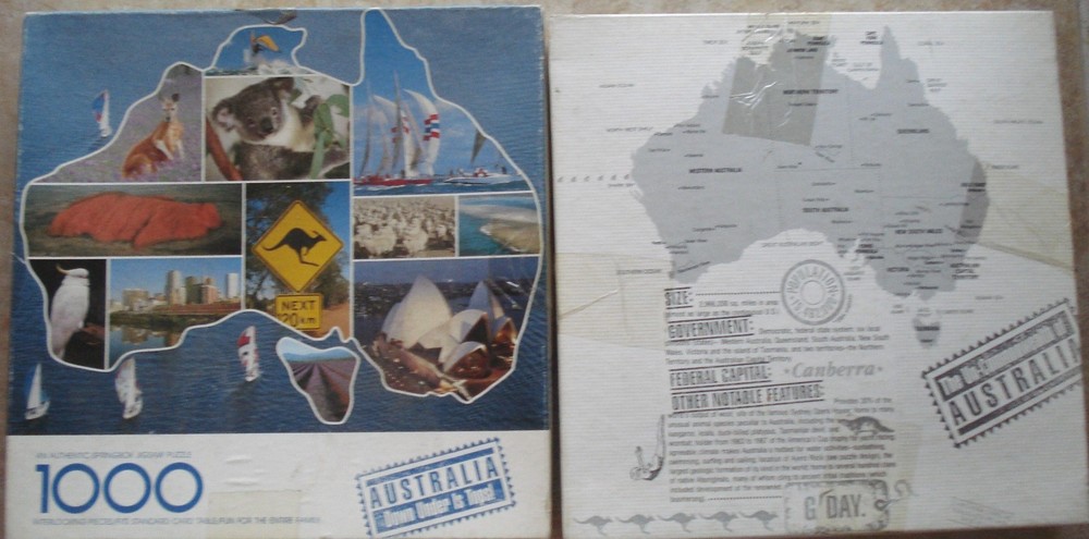 1987 SPRINGBOK HALLMARK 1000 PC PUZZLE AUSTRALIA DOWN UNDER IS TOPS! - COMPLETE