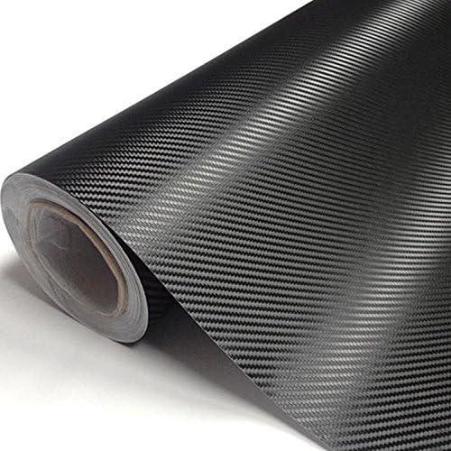 ​3D Black Carbon Fiber Vinyl Wrap 12"x60" Twill Weave Self-Adhesive Sheet​