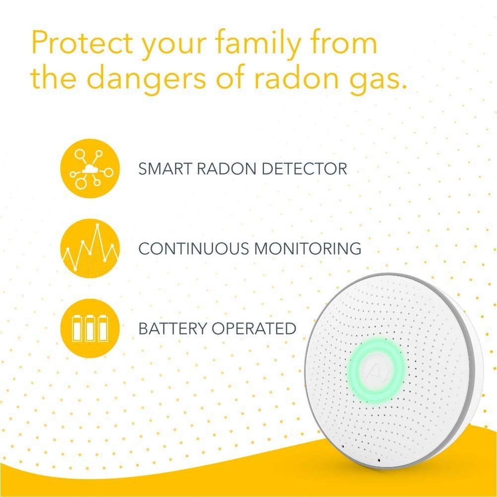 Airthings 2950 Wave Radon Smart Radon Detector with Humidity Temperature Sensor
