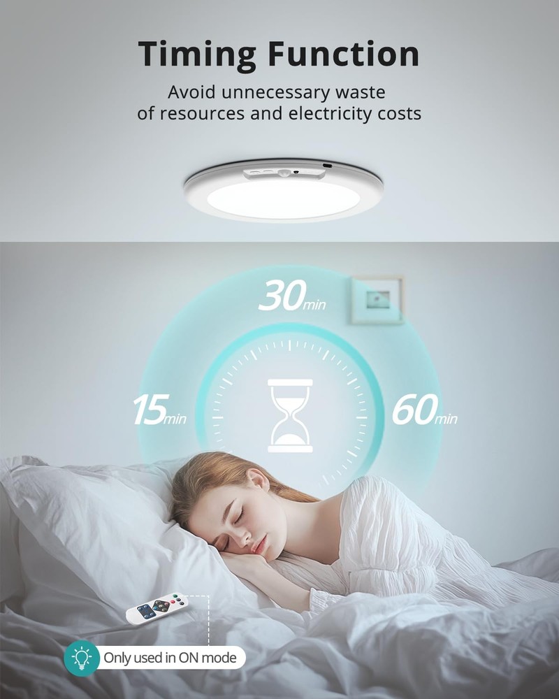 wowatt Battery Operated Ceiling Light Rechargeable Ceiling Lights with Remote...