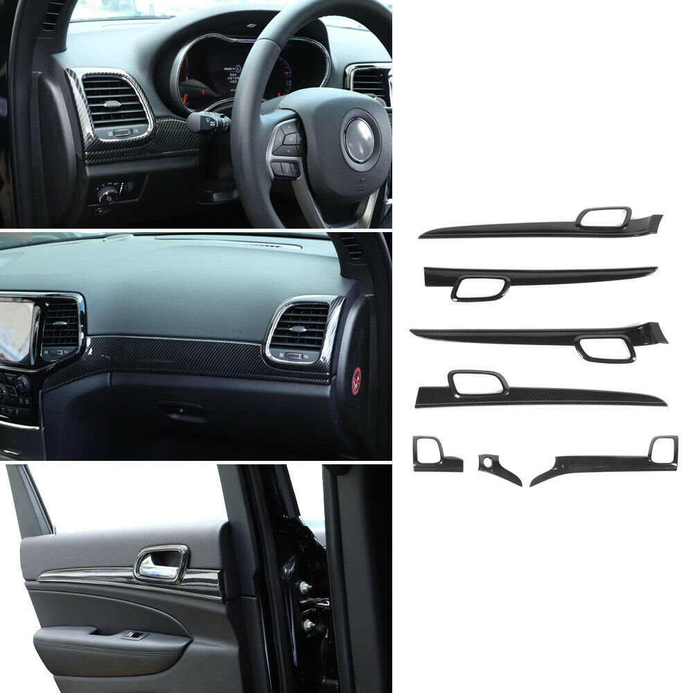 Dash Panel & Door Handle Cover Kit Interior Trim for 2014-20 Jeep Grand Cherokee