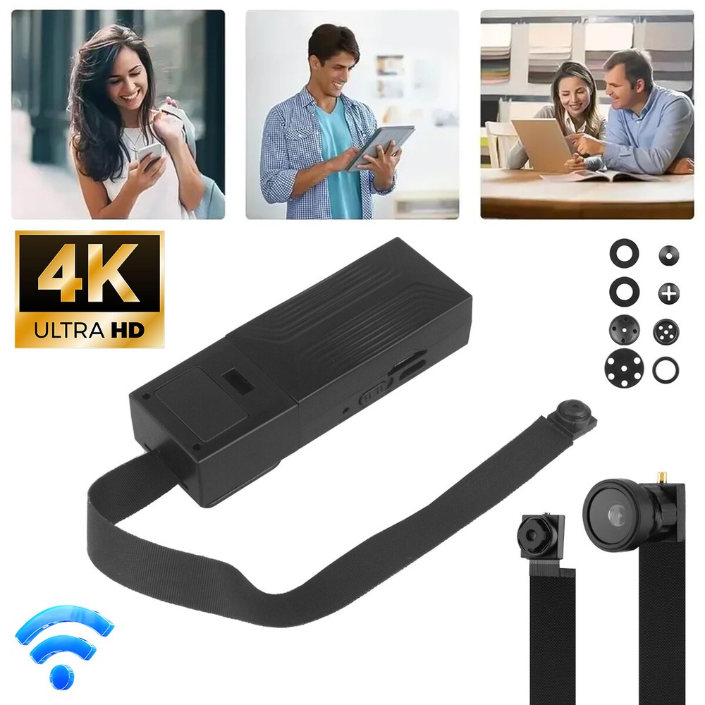 4K Mini Security Camera with Motion Alert WiFi APP Control DIY Adhesive Mount