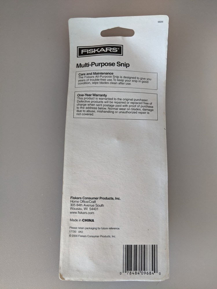 FISKARS Multi Purpose Utility Snips Shears Scissors Blue Sheath Cover Model 9684