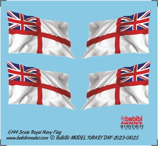 1/144 Royal Navy Flags 3D Decal Set from Babibi Models - DNT-01025 - 2 Flags!