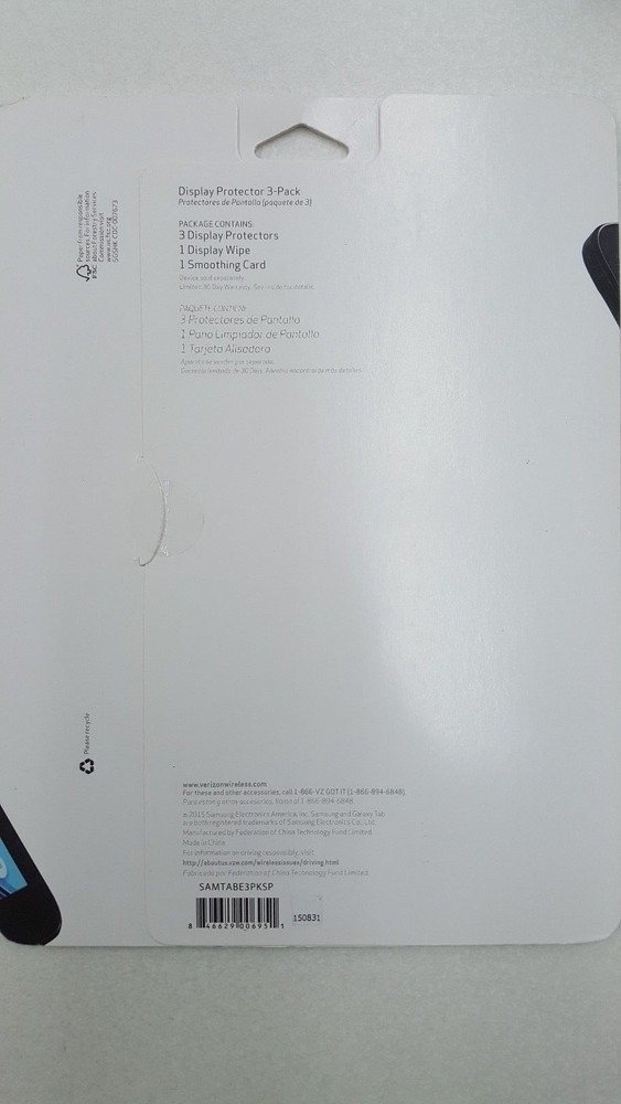 Verizon Display Screen Protector for Samsung Galaxy Tab E 9.7 3-Pack