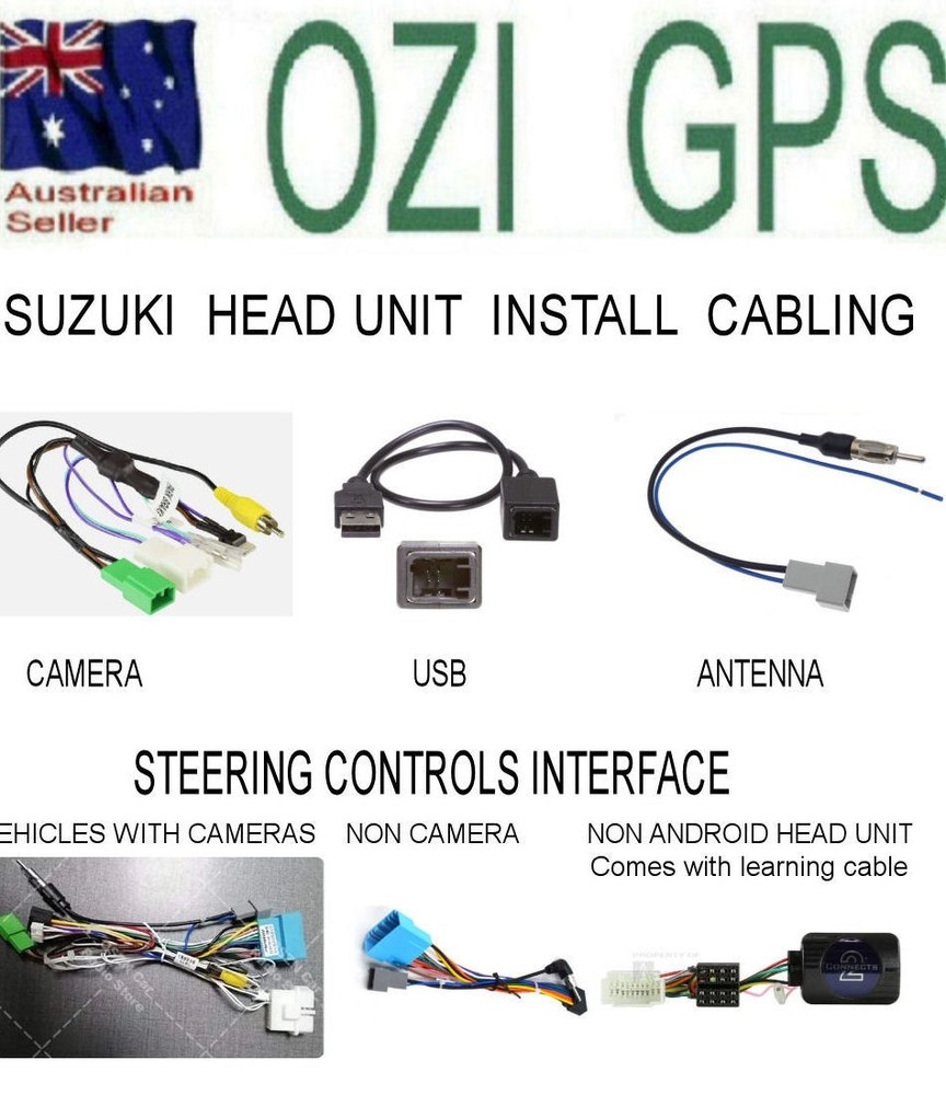 VITARA 2015- HEAD UNIT INSTALL WIRING CABLING POWER CAMERA ANTENNA STEERING