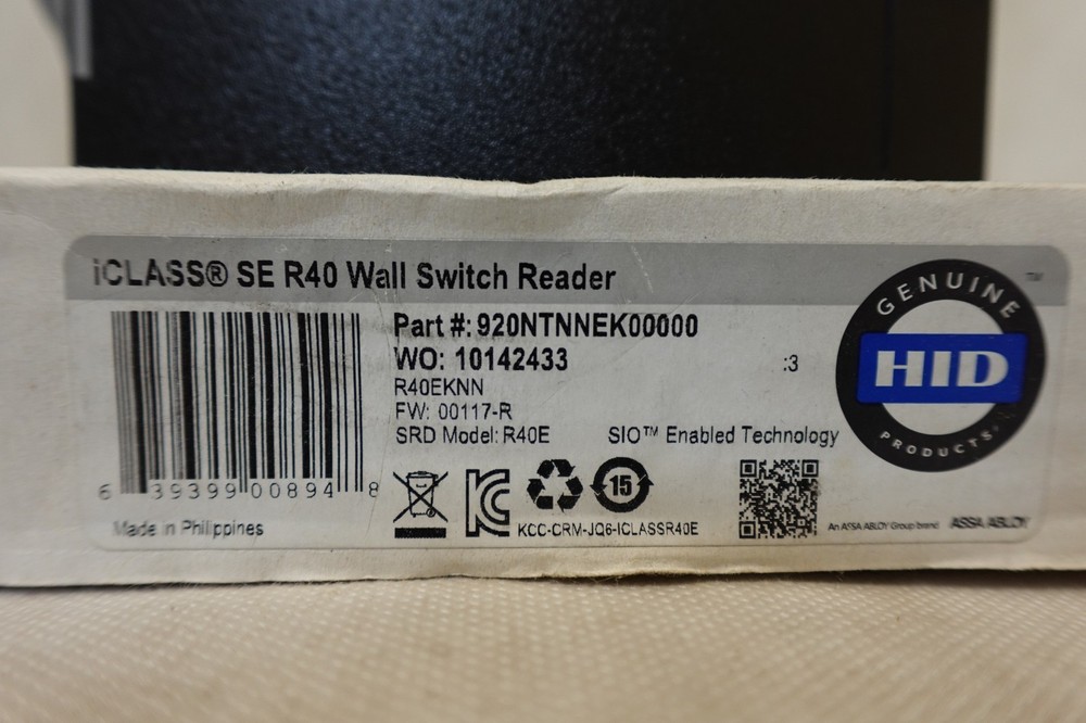 HID iCLASS SE R40 Wall Switch RFID Prox Reader Access Control 920NTNNEK00000