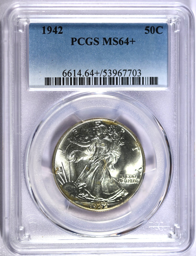 1942 PCGS MS64+ Walking Liberty Half