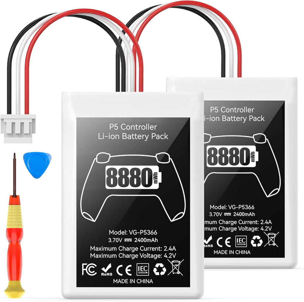 PS5 Controller Battery with 2 Packs X 8880Mwh High Capacity PS5 Controller Batte