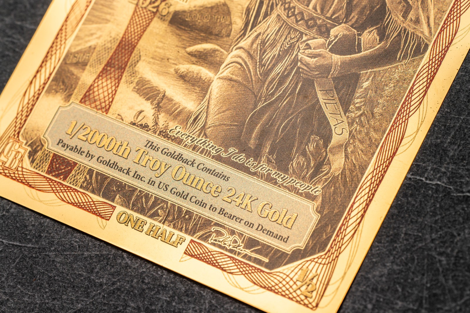2026 - 1/2 IDAHO Goldback Aurum Gold Foil Note 1/2000 oz 24kt .999 Fine PRESALE