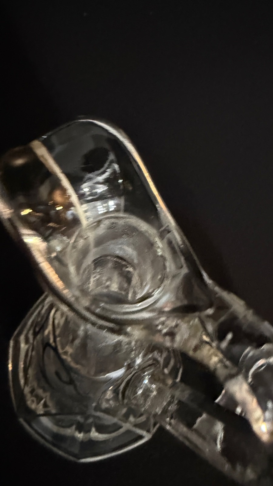 Antique Art Nouveau Sterling Overlay Glass Cruet Bottle w Stopper 6.5"