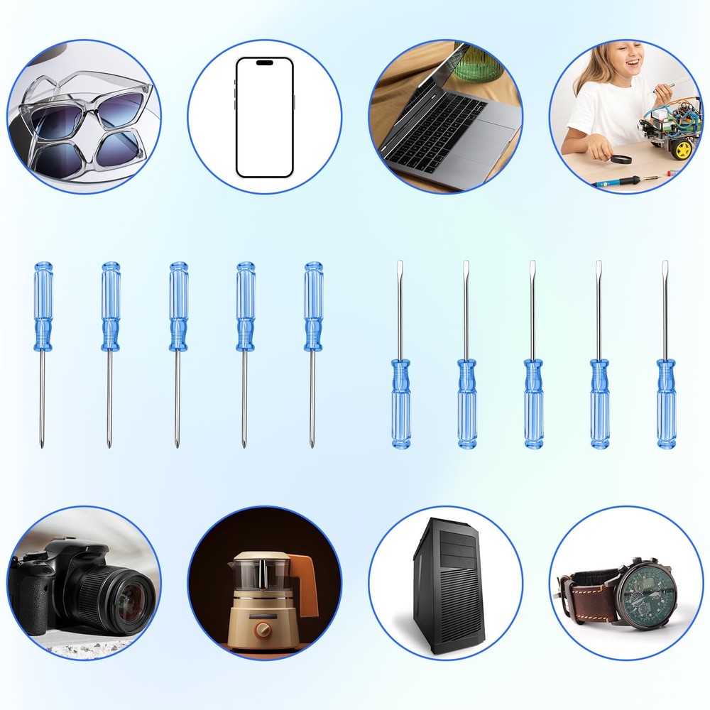 5 Pcs Small Flathead Screwdriver 5 Pcs Tiny Phillips Screwdrivers 4.92 Inches...