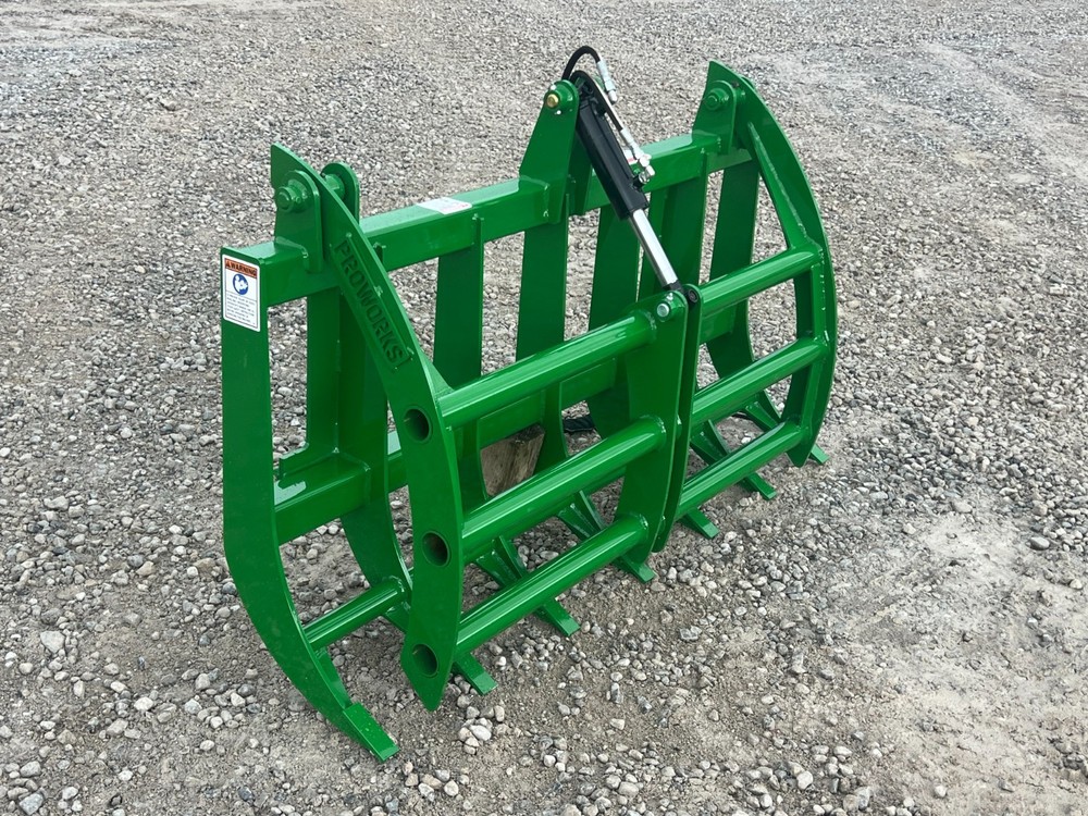 60" Root Rake Clam Grapple Attachment Fits John Deere Compact Tractor Loader