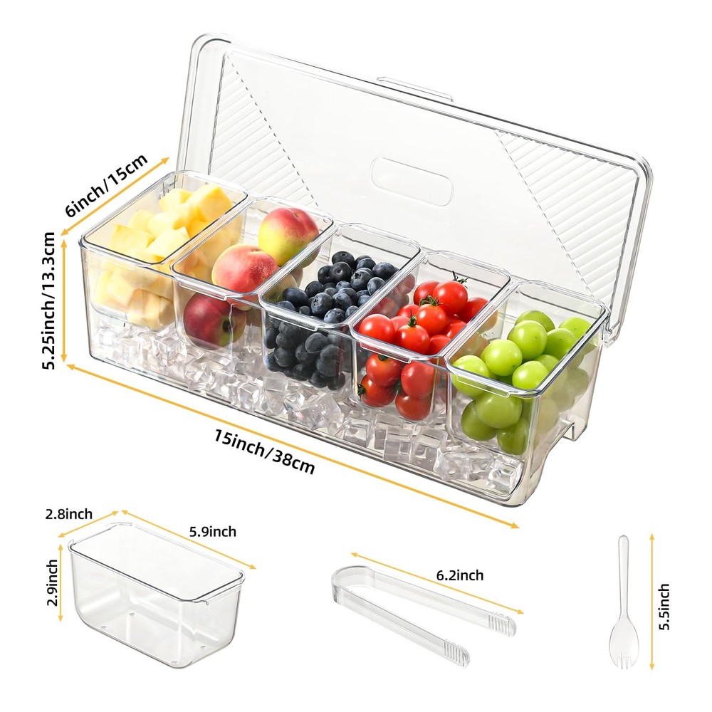 Recipientes apilables para condimentos refrigerados con tapas extraíbles
