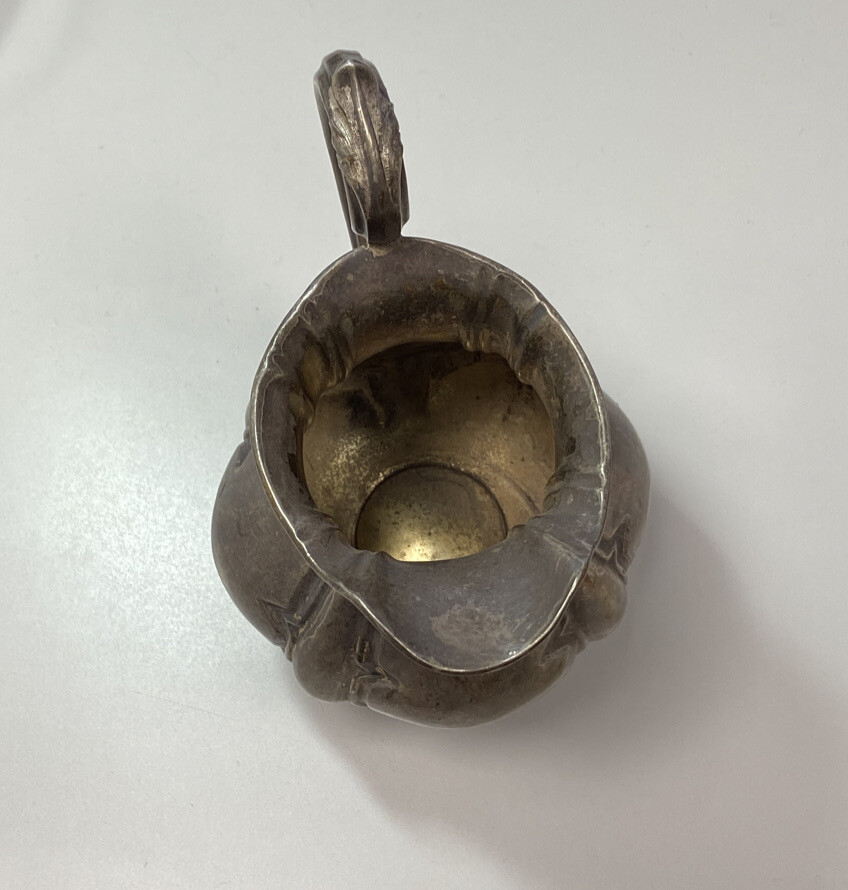 Antique German 12 Loth Silver Cream Pitcher