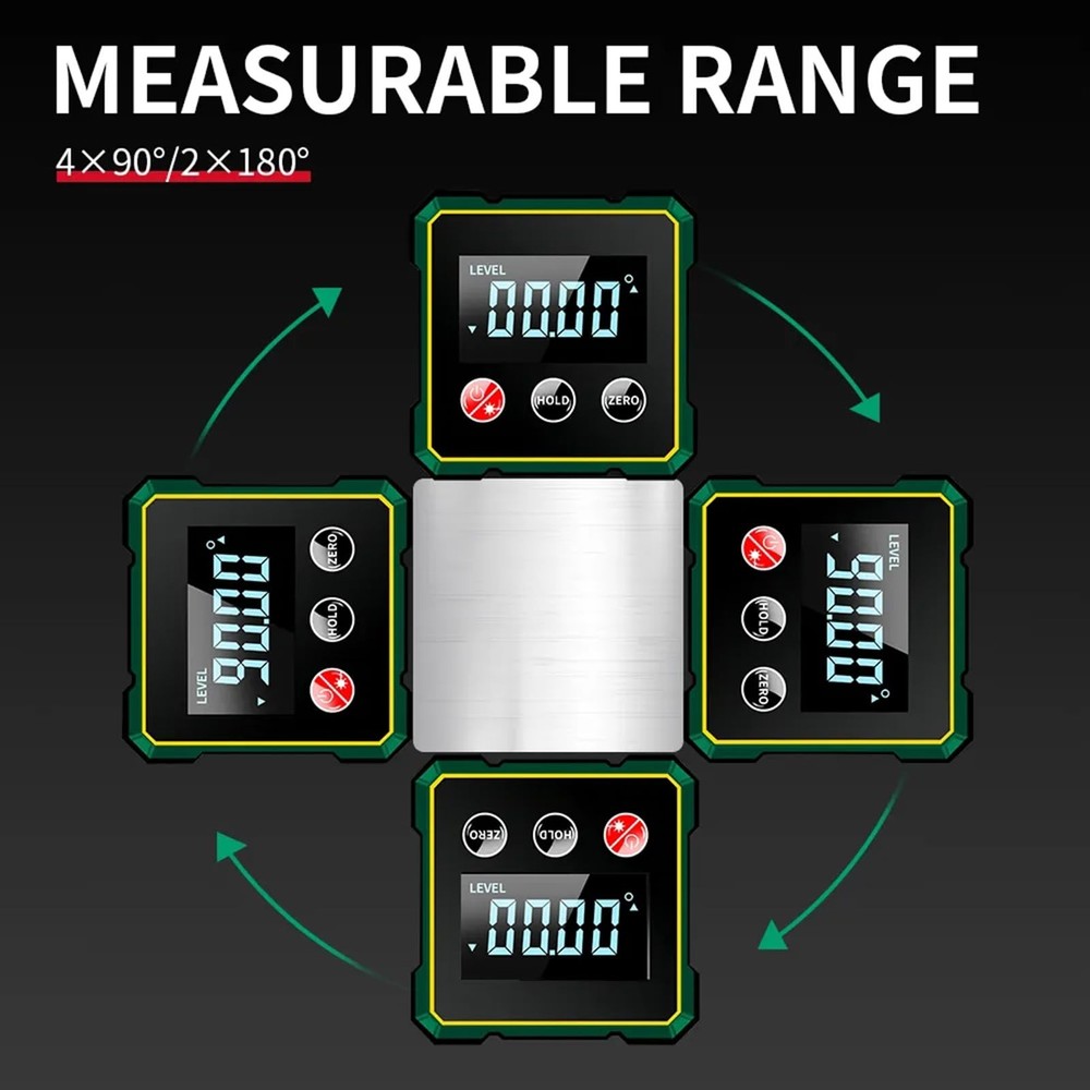 Laidawei Digital Angle Finder with Electronic Laser Level,Inclinometer 4side ...