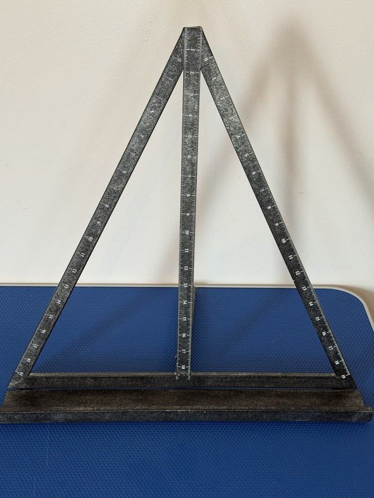 Vintage Adjustable Drafting Triangle / Angle Tool Carpenter Layout Metal Ruler