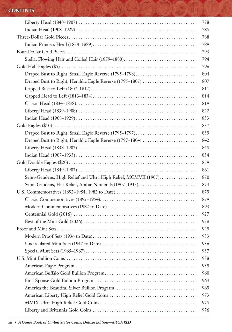 Mega Red Guide Book of U.S. Coins Deluxe 10th Edition Hardcover