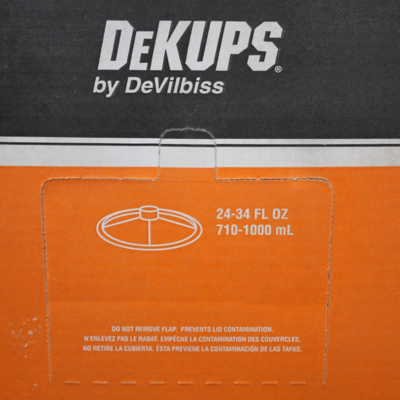 (64) DeVilbiss Paint Cup System Lids DPC524, For 24 / 32 fl oz Cup, Plastic