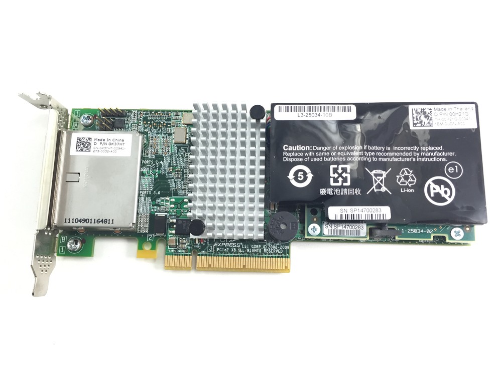 Dell LSI 9280-8E 6Gbps SAS Raid Controller With Battery