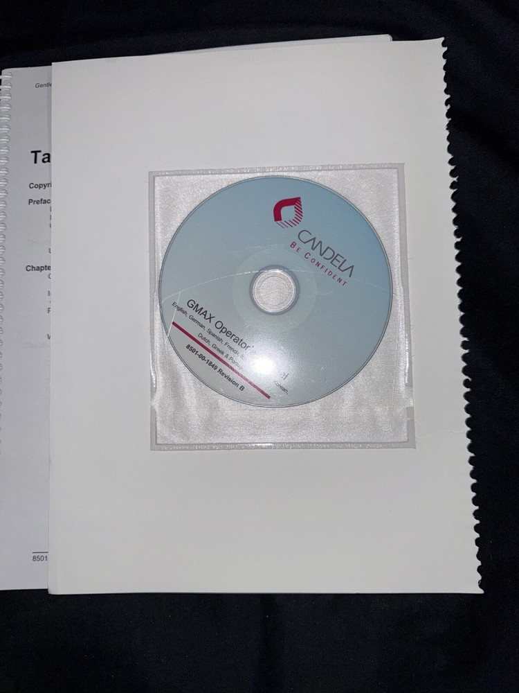 Candela GentleMAX Operator's Manual with CD ROM
