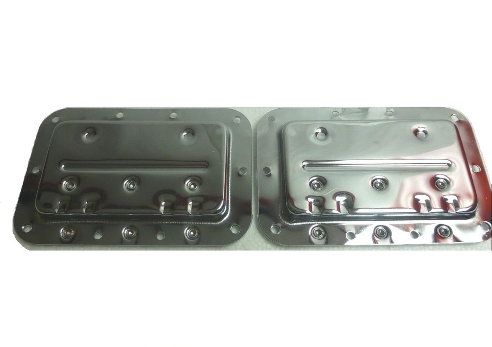 (2) Two Chrome Plated Spring-Loaded Recessed Handles For ATA Cases - Medium