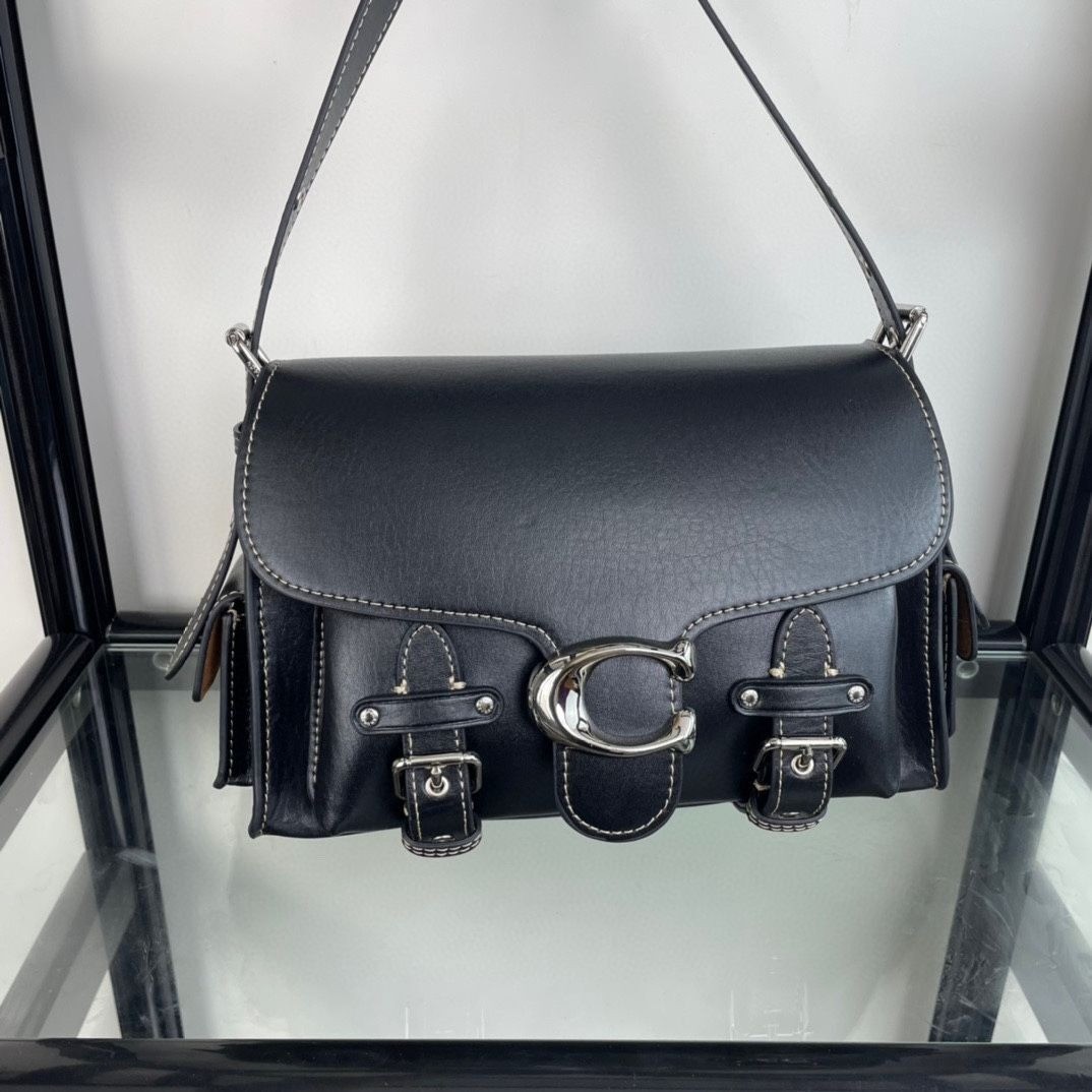COACH CT721 Black Cargo Soft Tabby Shoulder Bag Crossbody bag Out rp655