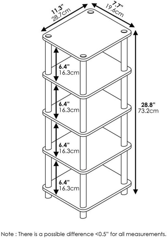 Laci 4-Bins System Rack, Oak/Black/Light Brown