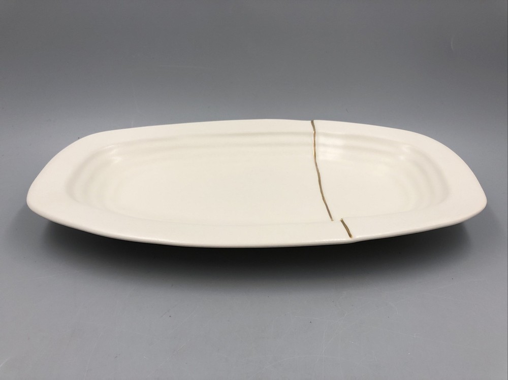 Michael Wainwright Mezza Hors D’oerve Tray Stoneware 24K Accent