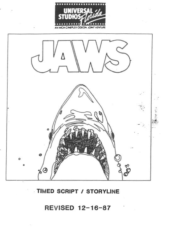Jaws the Ride Operators Script Original ride version revised Universal Orlando