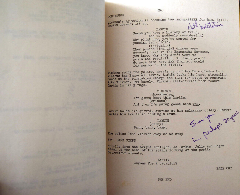 1981 " Larkin" Original Script Screenplay Second Draft