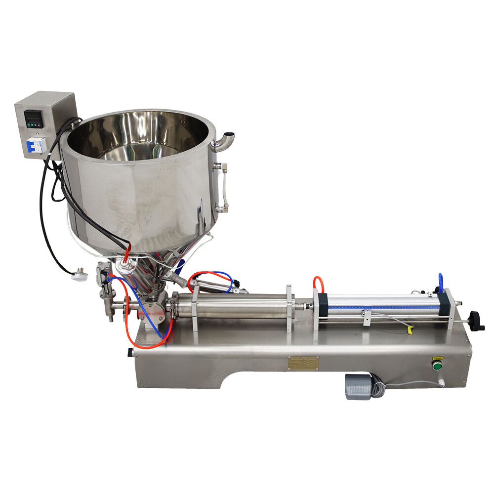 110V 100-1000ml 1 Nozzle Pneumatic Paste Liquid Filling Machine Heating Function